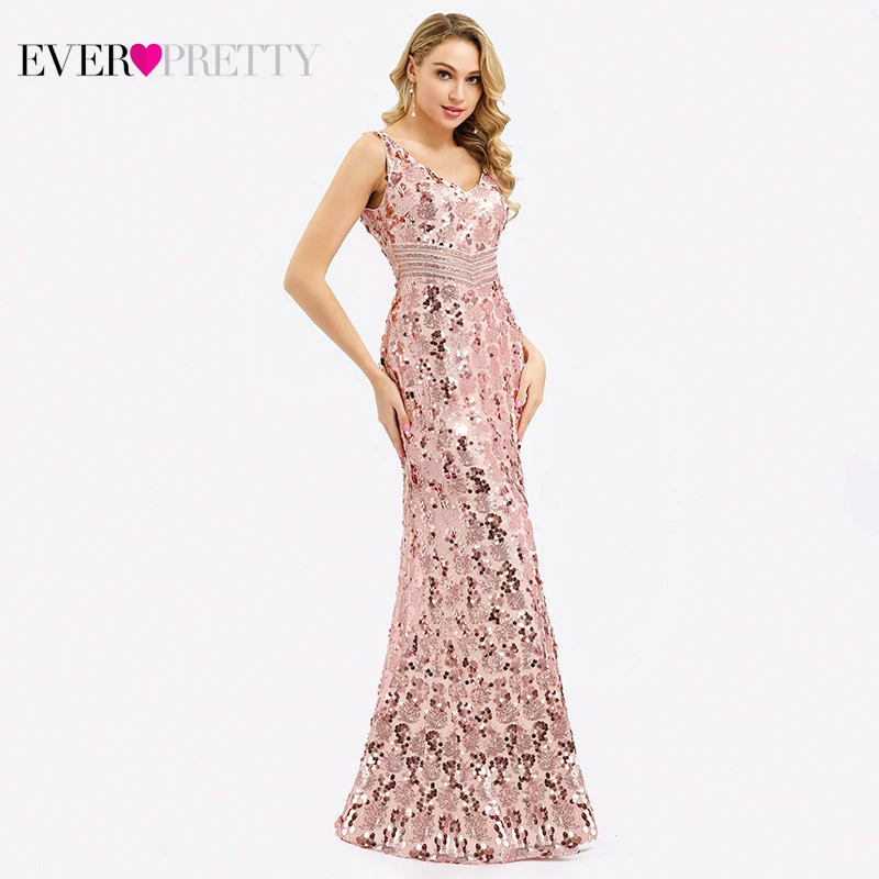 Новинка, расшитое блестками платье для выпускного вечера Ever Pretty Sparkle, v-образный вырез, Русалка, спагетти ремень, женские элегантные вечерние длинные платья, Vestido Formatura