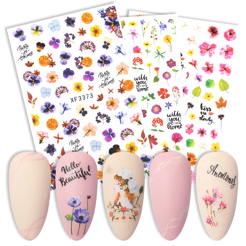 

1 Pcs 3D Nail Art Sticker Decals For Nail Manicures Flower Adhesive DIY Sliders Holo Nail Tips Decorations Decals Sexy Woman
