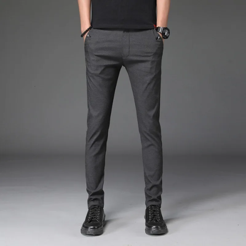 Новинка 2019 Осень зима мужские деловые брюки брендовая одежда классические