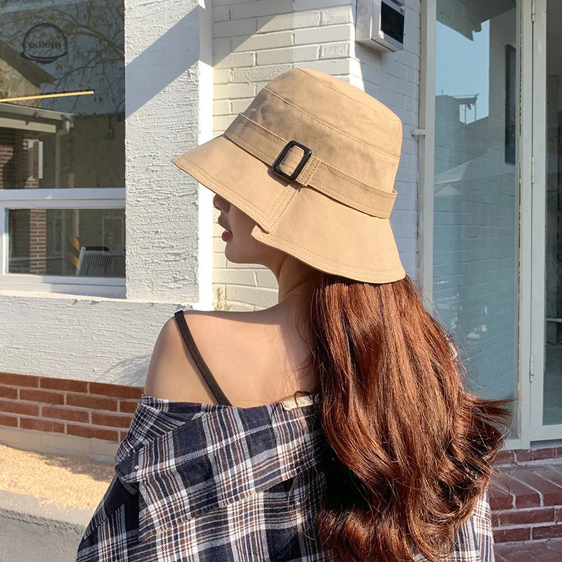 

Bucket Hat Women 2021 New Spring Fisherman Hats Sunscreen Korean Version of Wild Tide Basin Hat Foldable Outdoor Leisure Cap