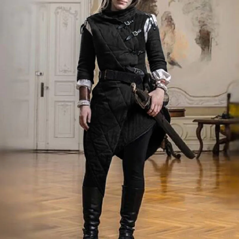 Средневековый Ренессанс Gambeson женский костюм-броня Рыцарь Воин хвост пальто