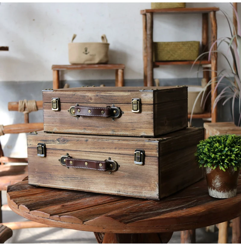 vintage retro wooden wholesale decorative suitcase box