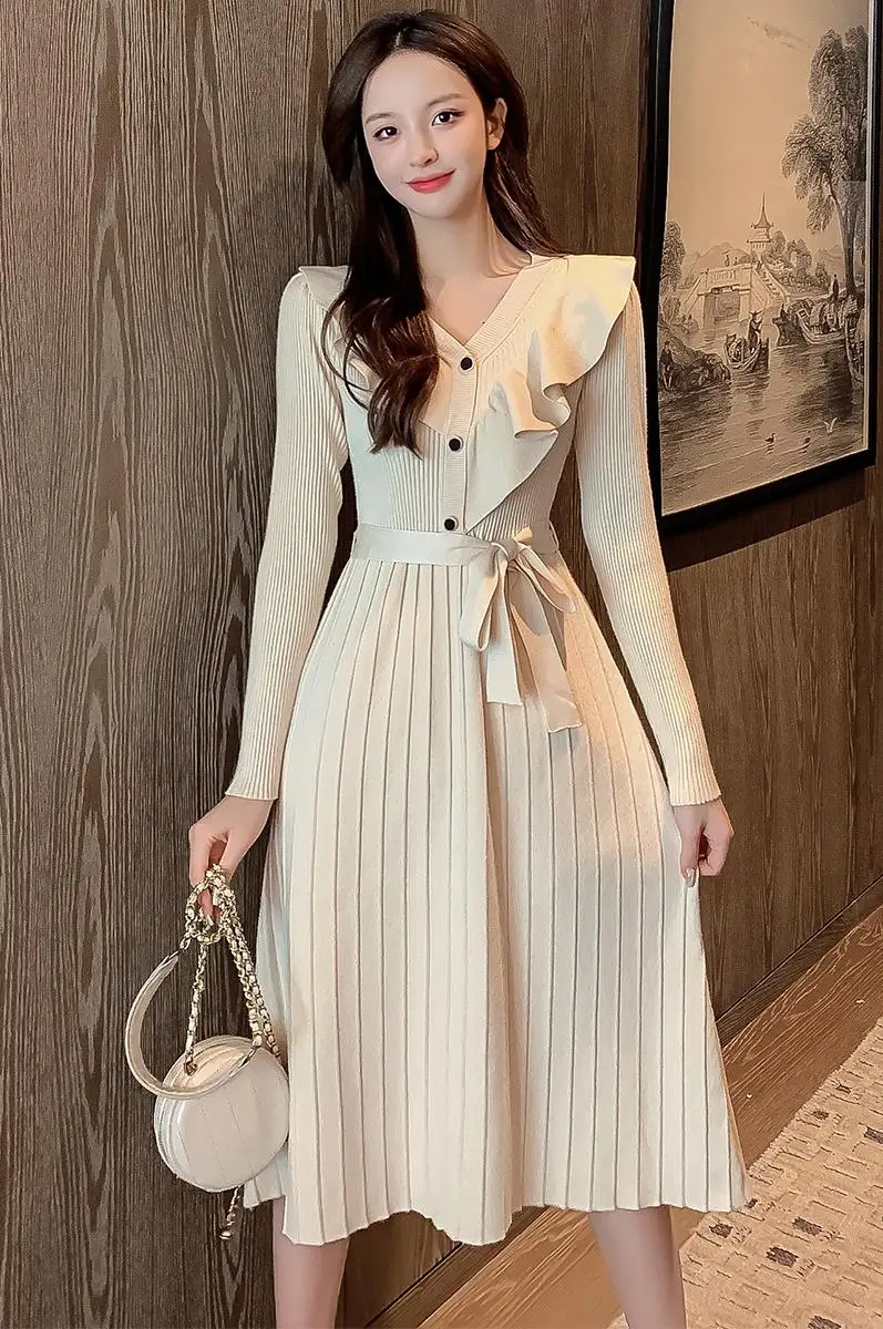 COIGARSAM модное вязаное женское длинное платье Новые платья Красный Черный метр