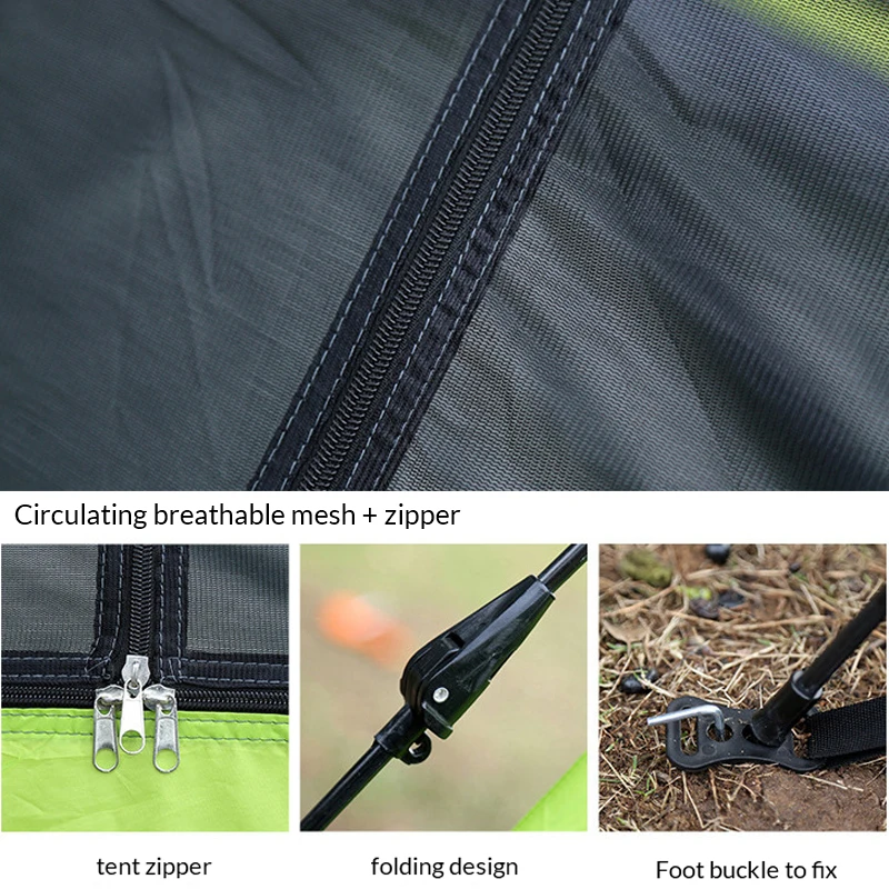 Automatic Large 4 Person Pop Up Camping Tent Big Corners Square Top Instant Sunscreen Single Layer Double Door Window Tents | Спорт и