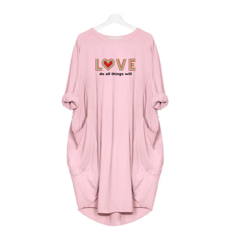 

Paris Eiffel Tower Letter Print Dress Plus Size Party Women Dresses Pocket Long Sleeve Streetwear Vintage Beach Femme Vestidos