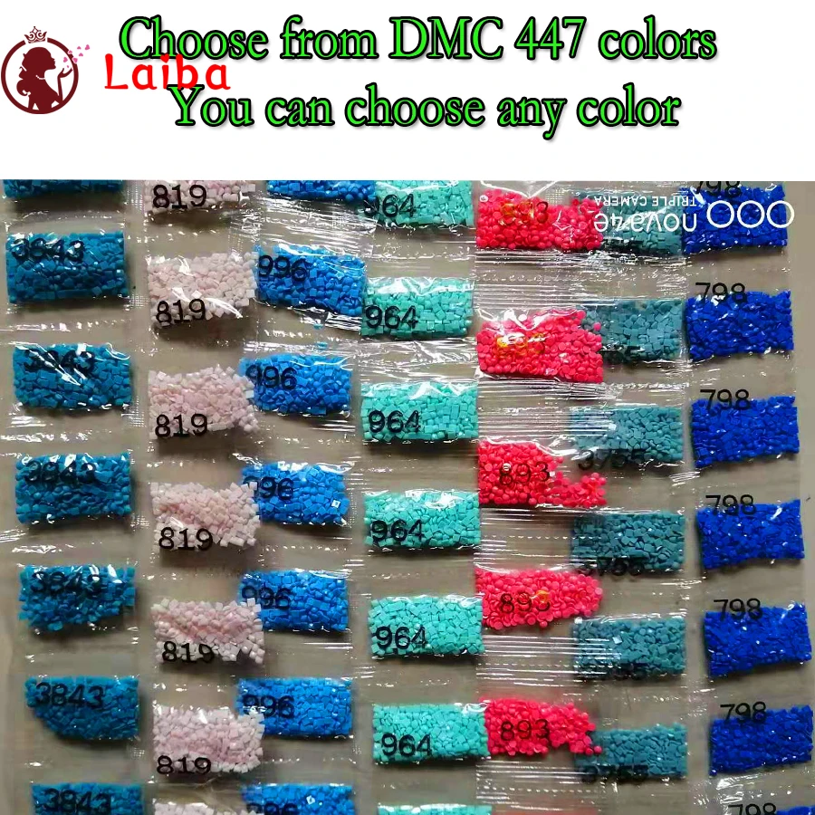 

Wholesale DMC 447 Colors Full Round/square Drill Diamond Rhinestone,Diamond Painting sale Full Stone crystal Beads Accessory