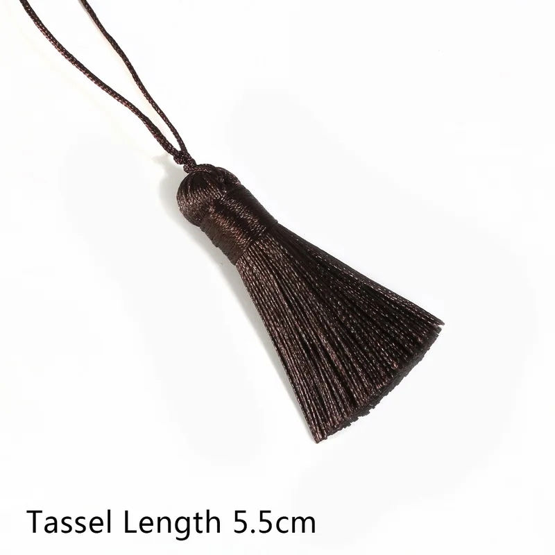 Dark Brown 17 цветов, 55 мм, Короткая Толстая хлопковая шелковая кисточка, длинная подвесная веревка, кисточки для рукоделия, занавеска на цепочках, аксессуары для одежды - Цвет: Dark Brown