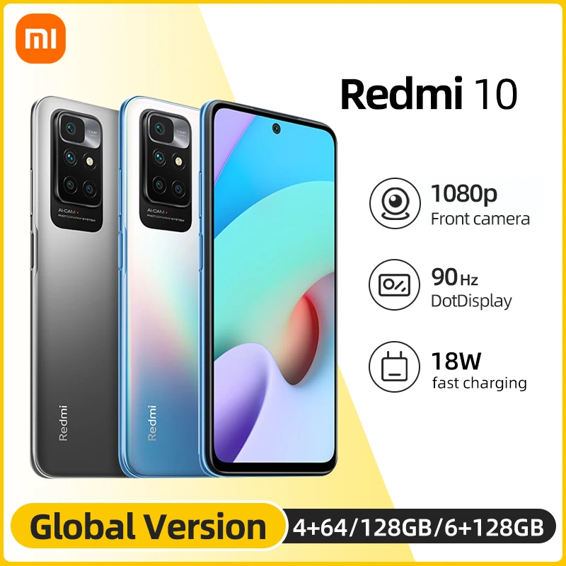  Xiaomi Redmi 10, 4 камеры 50 МП, 8-ядерный процессор MediaTek Helio G88, FHD дисплей 90 Гц, глобальная версия