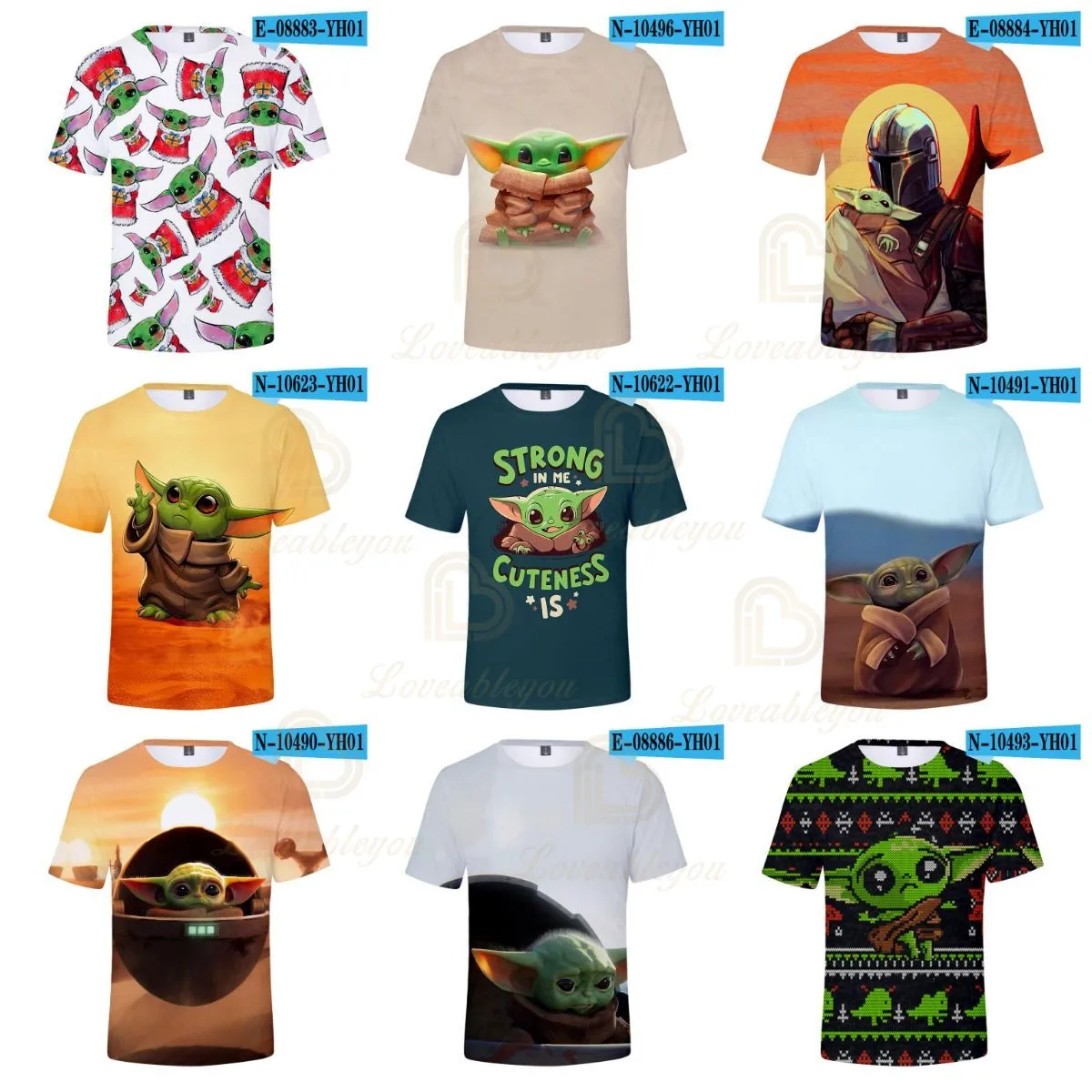 

Streetwear Disney Baby Yoda Mandalorian 3d Swearshirt Boys and Girls Tops Kids T-shirt Tees Cartoon Teen Clothes