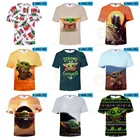 Уличная одежда, футболка для мальчиков и девочек с 3d изображением малышей, Йоды, мандалориана, топы, Детская футболка, футболки, мультяшная одежда для подростков