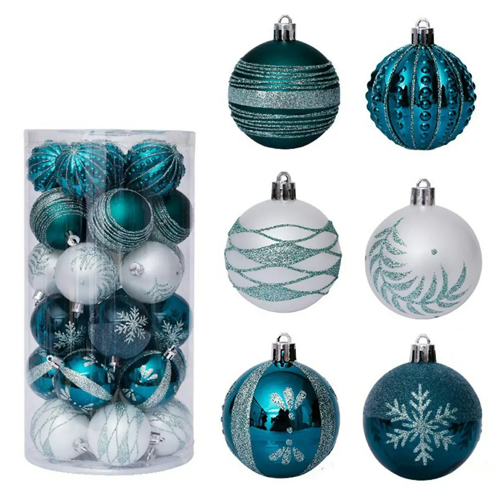 

30pcs/set Christmas Tree Ball 6cm Bauble Home Office Hotel Christmas Tree Hanging Plastic Ball Ornament