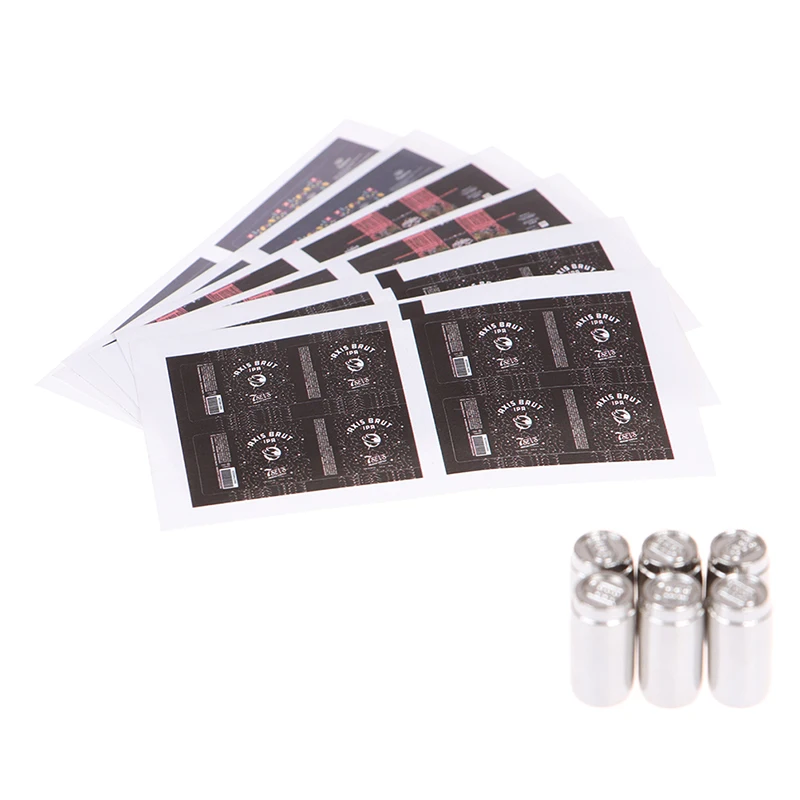 

6pcs 1/12 Miniature Dollhouse beer Can Pretend Food for Kitchen