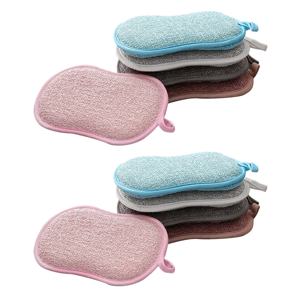 

10pcs Dish Wash Scrub Sponge Scouring Pads Household Cleaning Utensil Scrubber