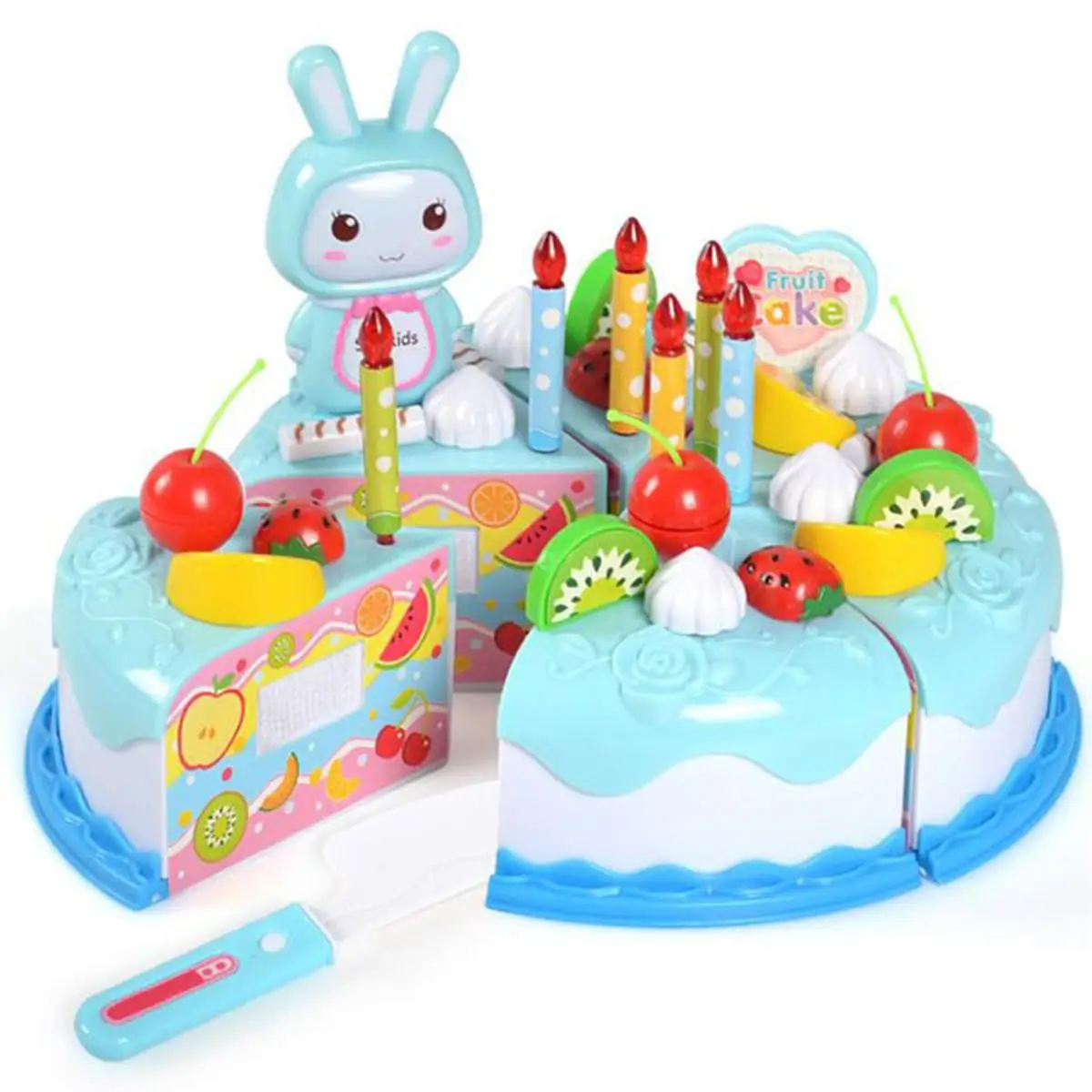 

37pcs Kitchen Toys Cake Food DIY Pretend Play Fruit Cutting Birthday Toys for Children Plastic Educational Baby kids Gift