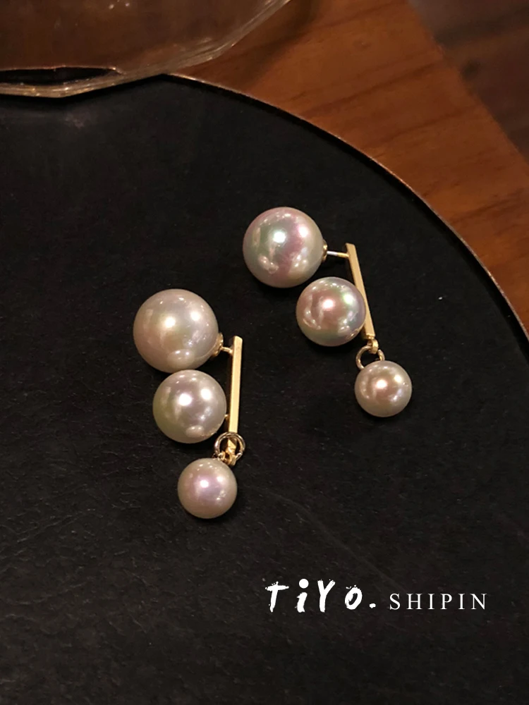 

S925 needle Trendy Jewelry Earrings 2020 New Design Delicate Simulated Three Shiny Pearl Earrings Modern Jewelry For Girl Gifts