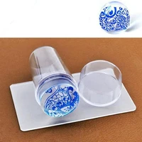 hot 2 in 1 clear jelly nail art stamping kit soft stamper scraper manicure tool