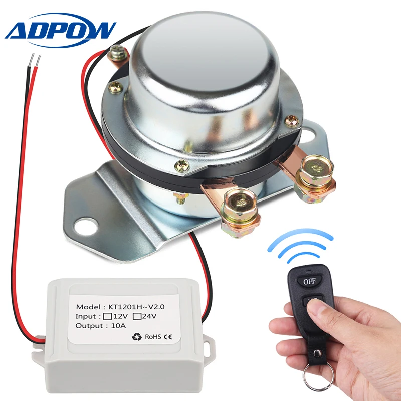 

ADPOW Remote Control Car Truck Battery Master Switches 12V 24V Auto Bus Yacht Battery Isolator Cut Off Disconnect Relay + Gloves