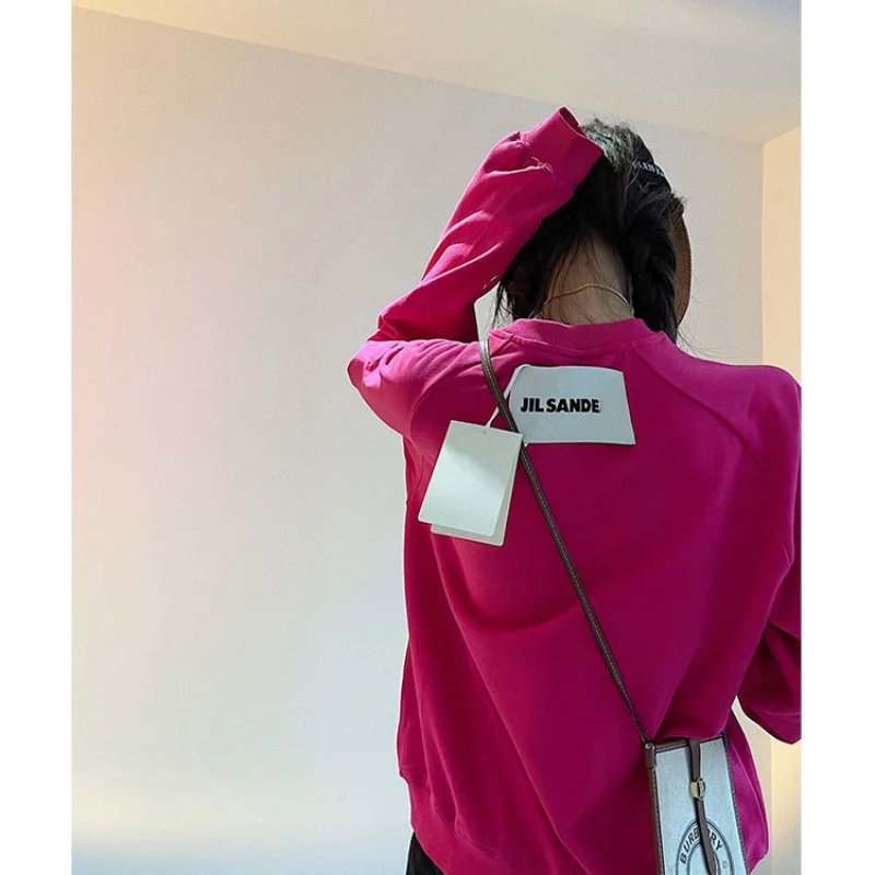 

FW2021 Jil Sander Sweater Letter Round Neck Loose 1:1 Long Sleeve Sweater Letter Printing Sweatshirt Women Winter Clothes Women