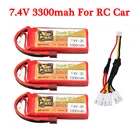 Литий-полимерный аккумулятор высокой емкости, 7,4 В, 3000 мАч, T-образный разъем с зарядным устройством для игрушек Wltoys 144001, 124018, 124019, 12428, RC, 7,4 В, 2S