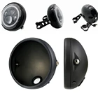 7-дюймовая крышка фары мотоцикла для Harley, корпус светодиодной фары, регулируемый кронштейн, универсальная крышка ковша, маяк