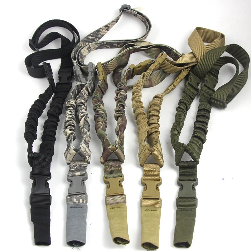 

Tactical Single 1 Point Rifle Sling Airsoft Nylon Sling Hunting Accessories Heavy Duty Adjustable Bungee Strap Exellent Quality