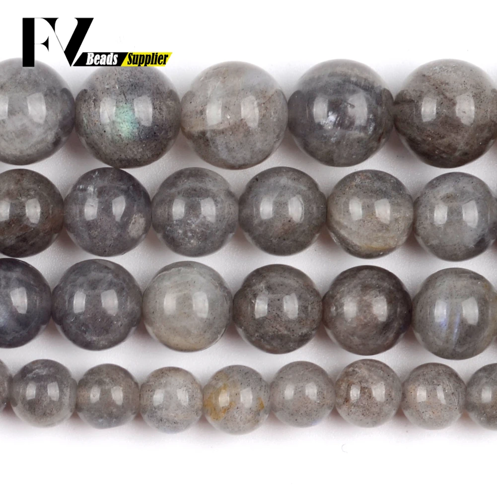 Бусины Из Натурального Лабрадорита серые бусины 6-10 мм с отверстием для