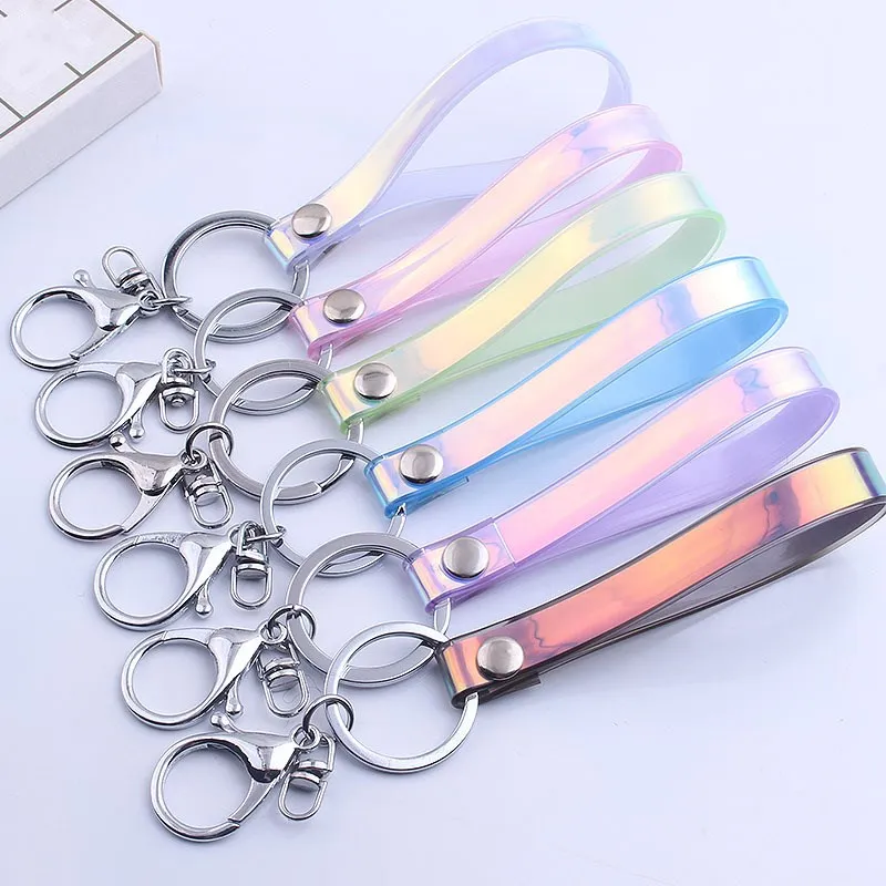 

1pcs Laser Magic Color Leather Cord Lanyard Keychain Neck Strap for Car Bag USB Camera Pendant Hang Rope Mobile Phone Strap