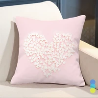 pink peach heart polyester throw pillowcase love letter printing cushion cover sofa car valentine gift 45x45cn