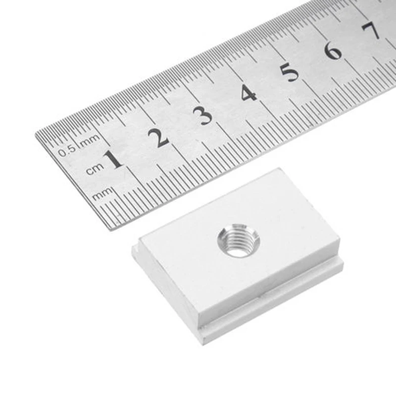 

10x T-Slot Slider T-Track M6 Aluminum Silver For Various Woodworking Jig Fixture