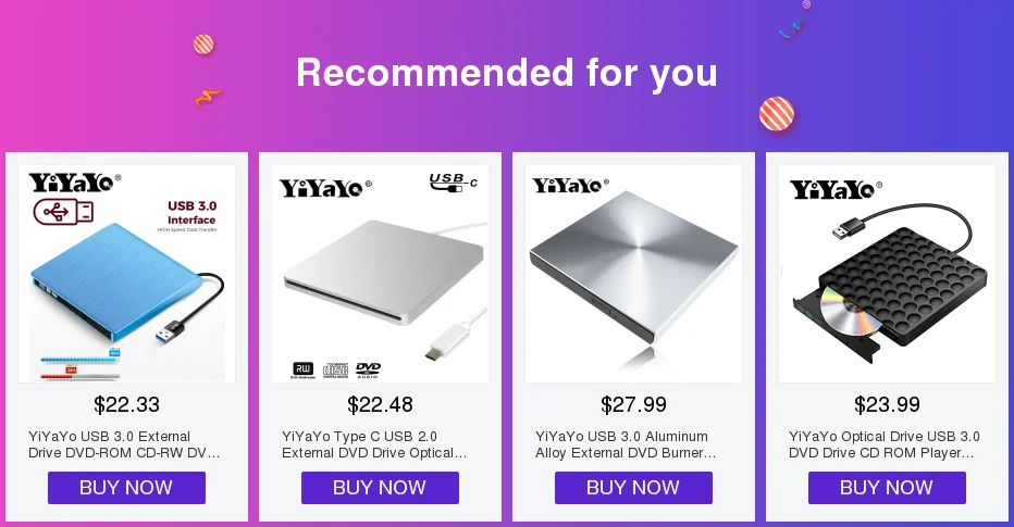 YiYaYo USB 3,0 внешний накопитель DVD-ROM CD-RW DVD-RW горелки Портативный считыватель тонкий для Windows7/8/10