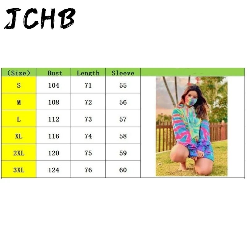 

Tie Colorful Dye Printed Women Hoodies Autumn Oversized Gradient Long Sleeve Hooded Female Tops Korean Loose Pullover Sweatshirt