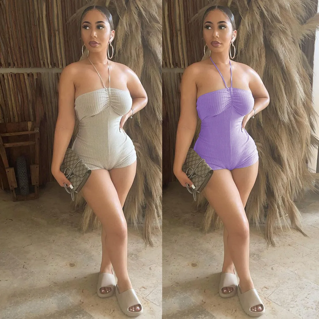 

Женская одежда, Новинка весна-лето 2023, модные сексуальные простые слитные шорты в городском стиле с завязками на шее