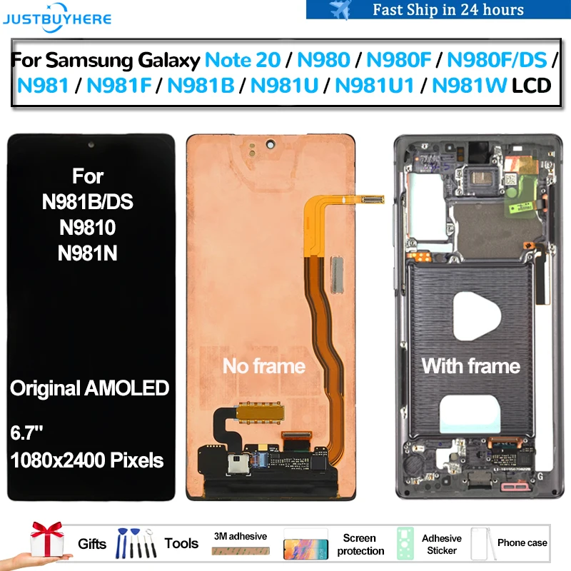 ЖК-дисплей AMOLED для Samsung Galaxy Note 20 Note20 N980 N980F N981