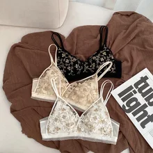 Sujetador grande, sostén pequeño sin anillo de acero, encaje, estilo Sexy, cómodo, unido con pecho, ropa interior ajustable de gran tamaño (4)