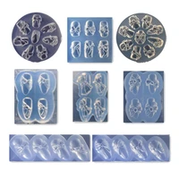 3d carving silicone nail mold stamping template camelliashellbowknot pattern diy uv gel acrylic crystal nail tools
