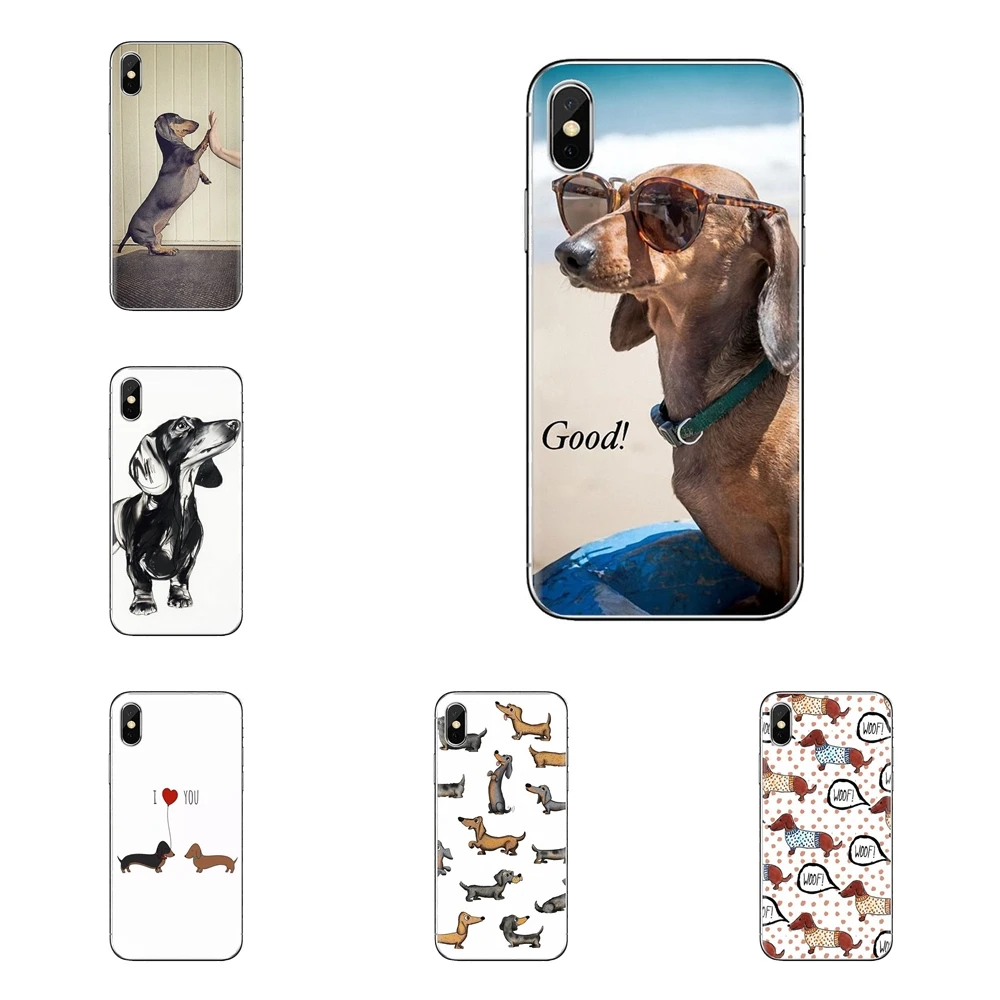 Такса силуэт щенки собака для huawei G7 G8 P7 P8 P9 Lite Honor 4C 5X 5C 6X Коврики 7 8 9 Y3 Y5 Y6 II 2 Pro 2017