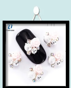 Blueness 1 коробка 3D украшение для ногтей DIY квадратный Круглый смешанный дизайн ногтей украшения металлические блестящие украшения аксессуары для маникюра JH758