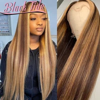 straight closure wig brazilian 200 remy p427 highlight transparent 13x4 lace front human hair wigs 30 inch lace front wig
