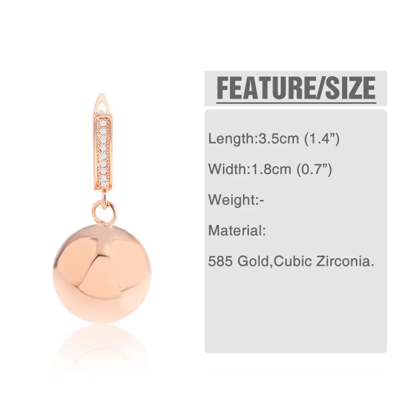 

Classic Ball Rose Gold Drop Earrings Copper Plated Gold Korean Earrings For Women Fashion Jewelry For Women Gifts ers-n37