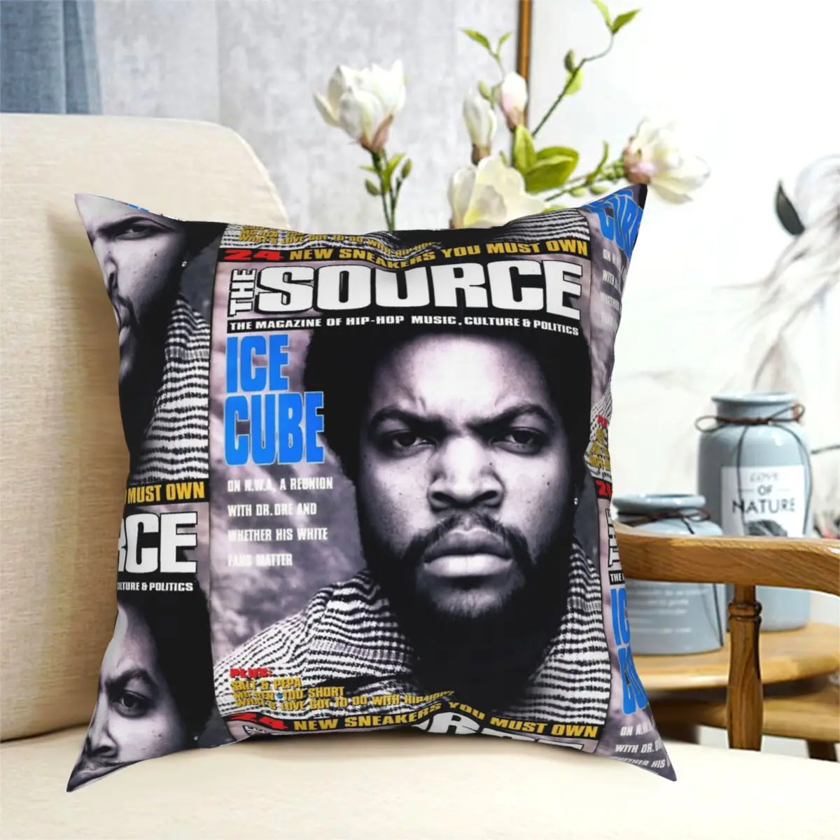 

Source 90s Square Pillowcase Printed Zip Decor Sofa Cushion Cover
