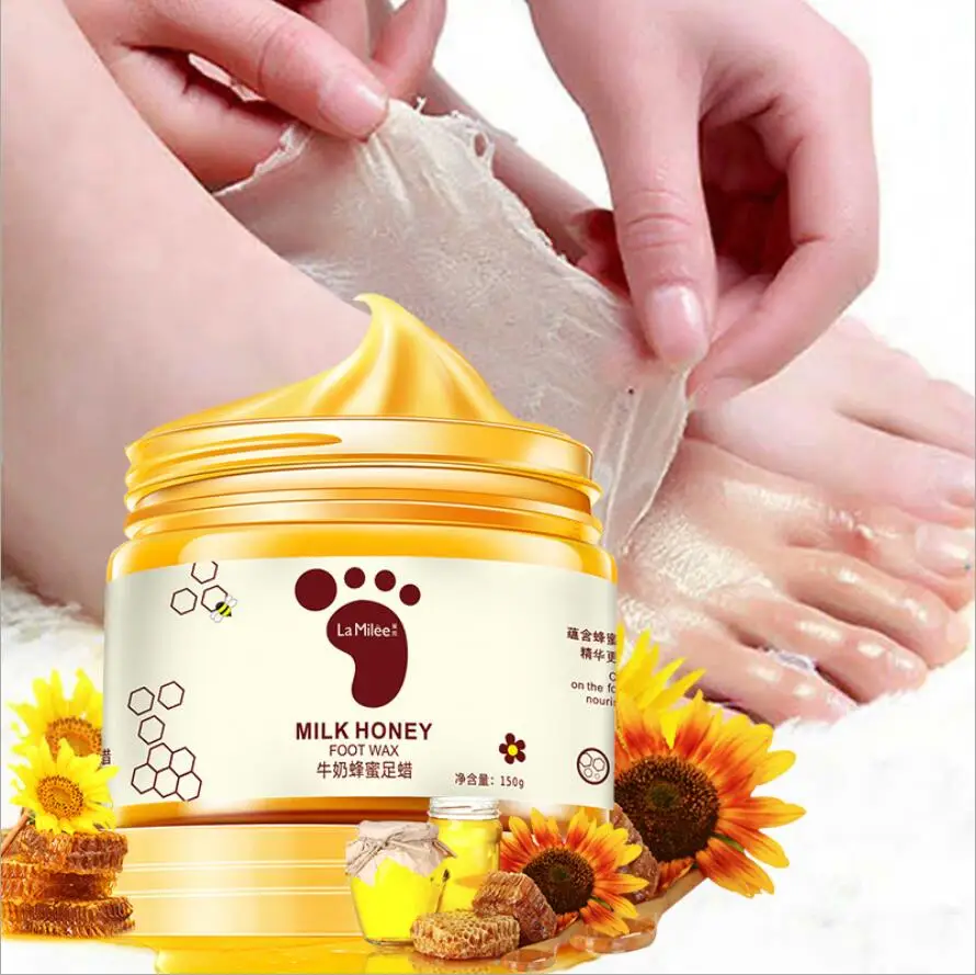 

150G Honey Milk Foot Wax Feet Mask Moisturizing Hydrating Nourishing Whitening Skin Care Peel Off Skin Care Exfoliating Anti-dry