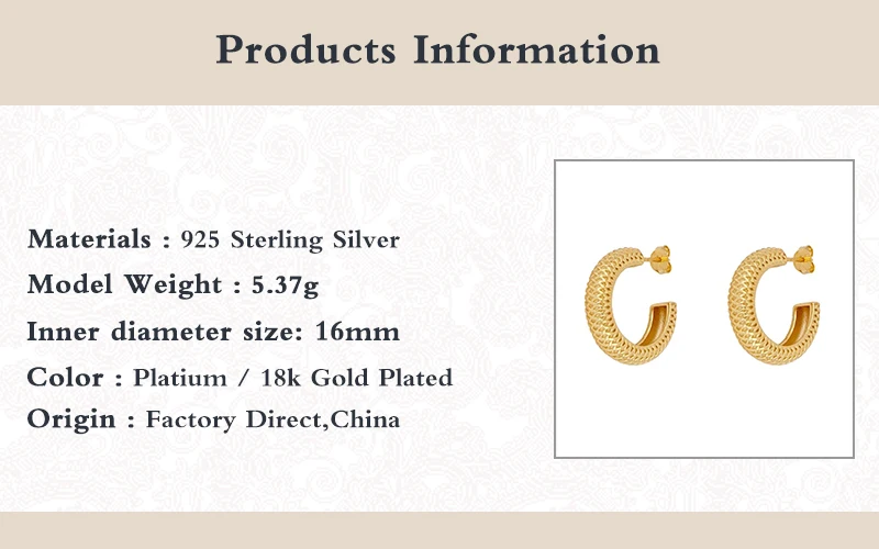 

BOAKO Pendientes Plata 925 Earrings For Women Trendy Snakeskin Stud Earrings Gold/Silver Jewelry Ear Piercing Gift #1.8