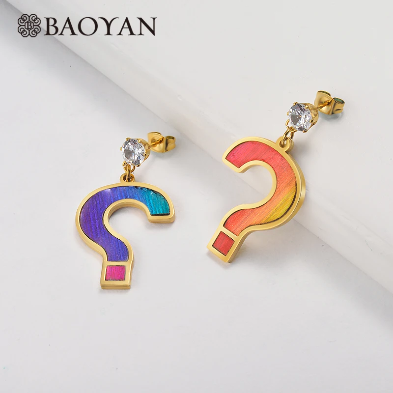 Женские серьги-кольца Baoyan большие круглые серьги из нержавеющей стали золотого