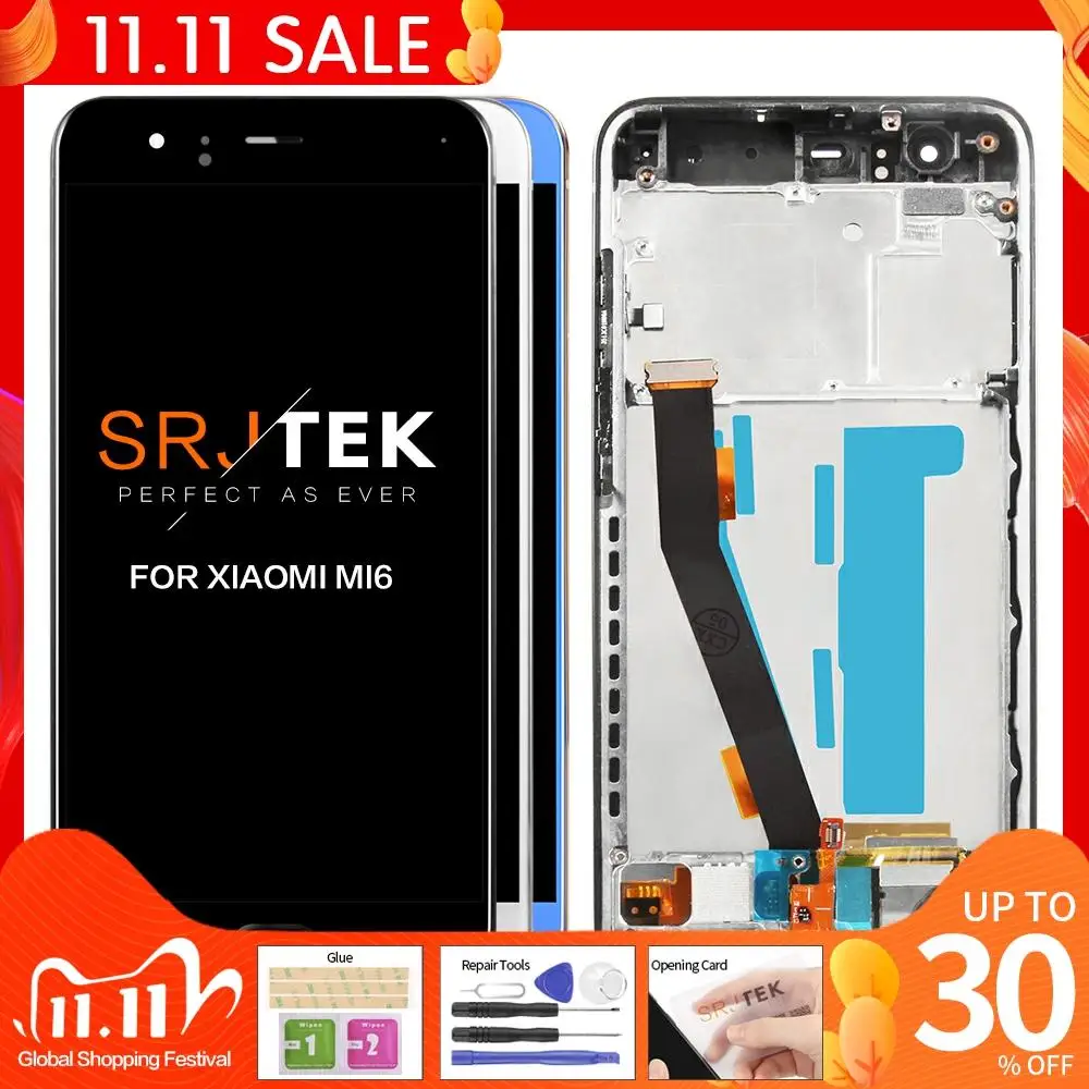 5 15 &quotдисплей для XIAOMI Mi6 ЖК дисплей сенсорный экран Mi 6 с рамкой запасные
