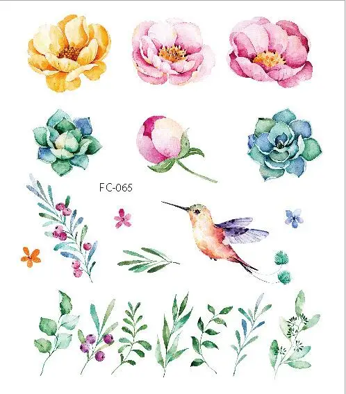 Временные Колибри тату Новые водонепроницаемые наклейки мечта Цветок на руку