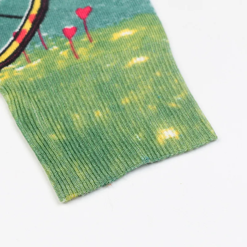 

She Beaty Casual Knitted Cardigan Bicycle Girl Pattern Long Sleeve V-Neck Clothes Korean Fashion korean style Thin Coat Y2K Tops