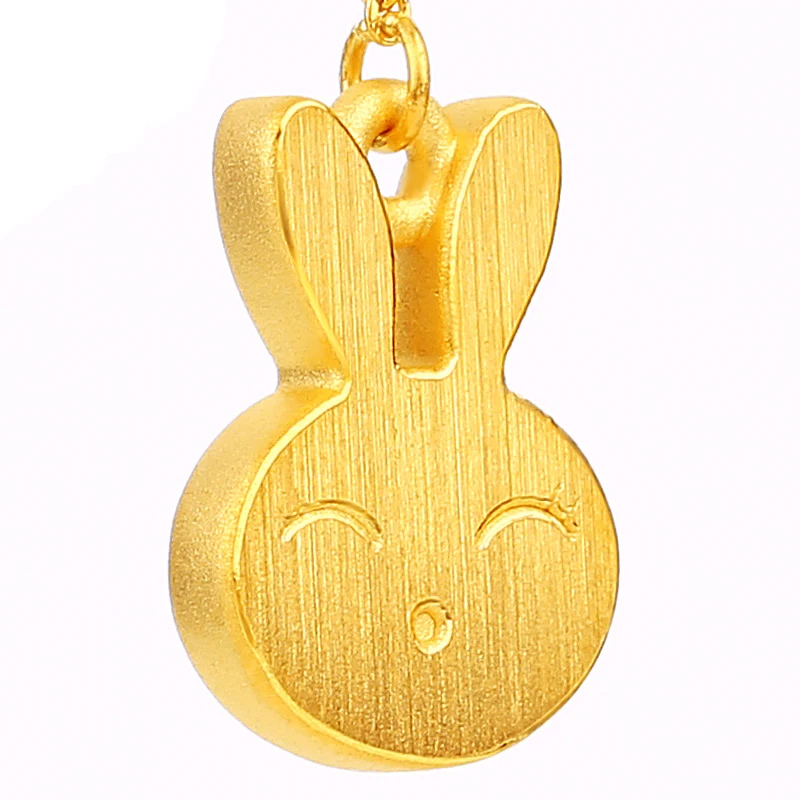 

24К желтого золота кулон 999 Золото колье с кулоном с фигуркой кролика кулон Для женщин кулон