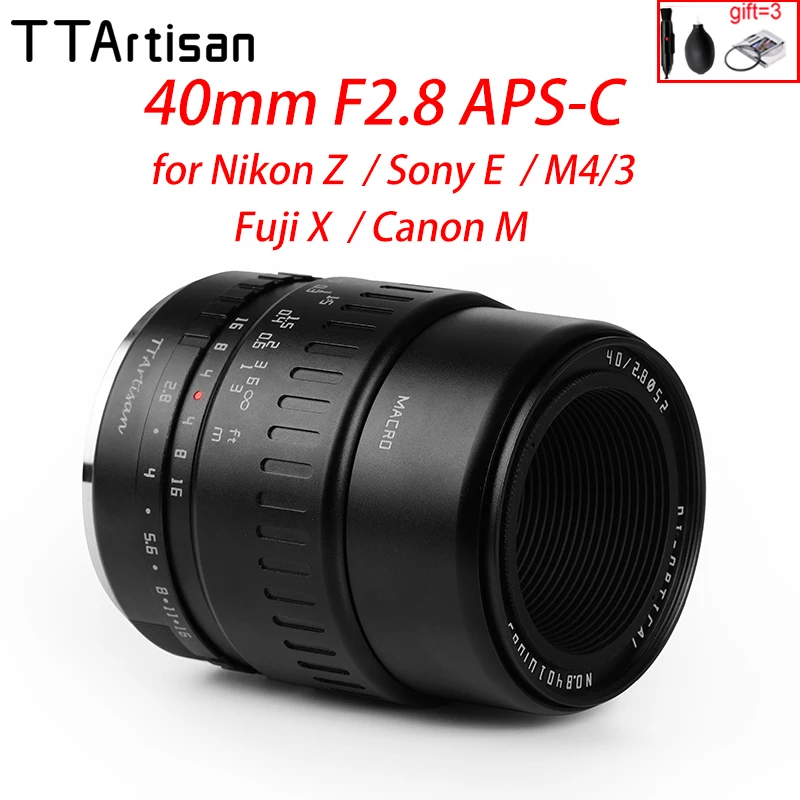 

TTArtisan 40mm F2.8 APS-C Macro Lens Manual Focus for Leica L Sigma M4/3 Olympus Nikon Z Sony E Fujifilm Fuji X Canon EF-M EOS M