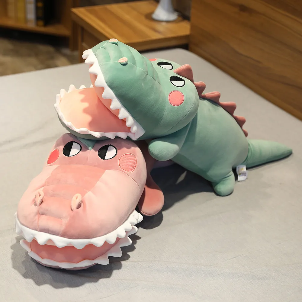 

1pc 70/90/110/130cm cartoon lovely Crocodile plush toy Gape Simulati Crocodile doll stuffed kids toys baby birthday gift