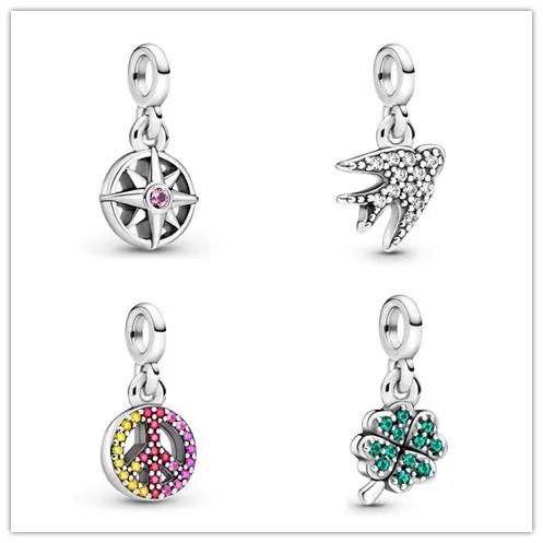 

Authentic 925 Sterling Silver My Four-leaf Clover Micro Dangle Charm Bead Fit Pandora Bracelet & Necklace Jewelry